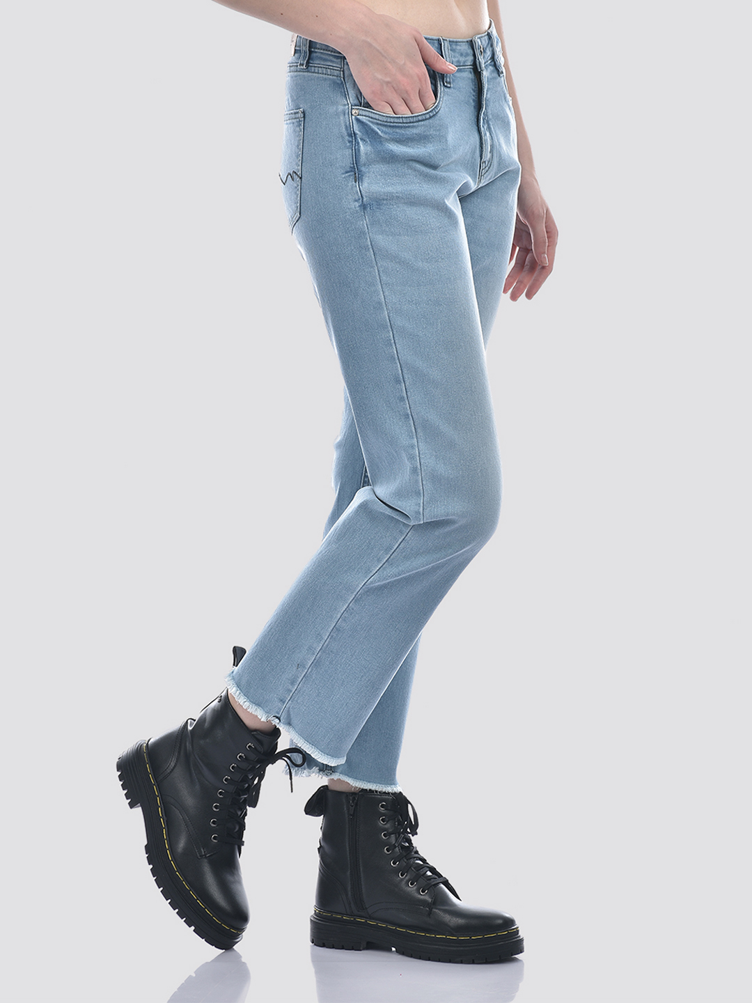 Numero Uno Women Charcoal Blue Straight Fit Sustainable Jeans